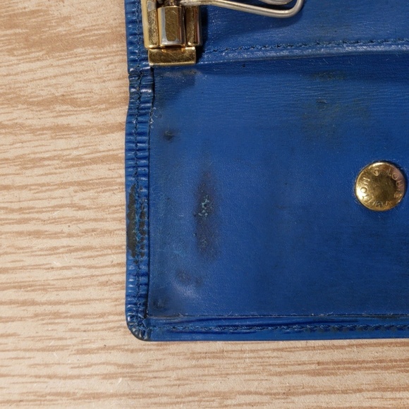 Vintage Authentic Louis Vuitton Blue Epi Leather 4 Ring Key Holder Case 4 x 2-in - Picture 7 of 11